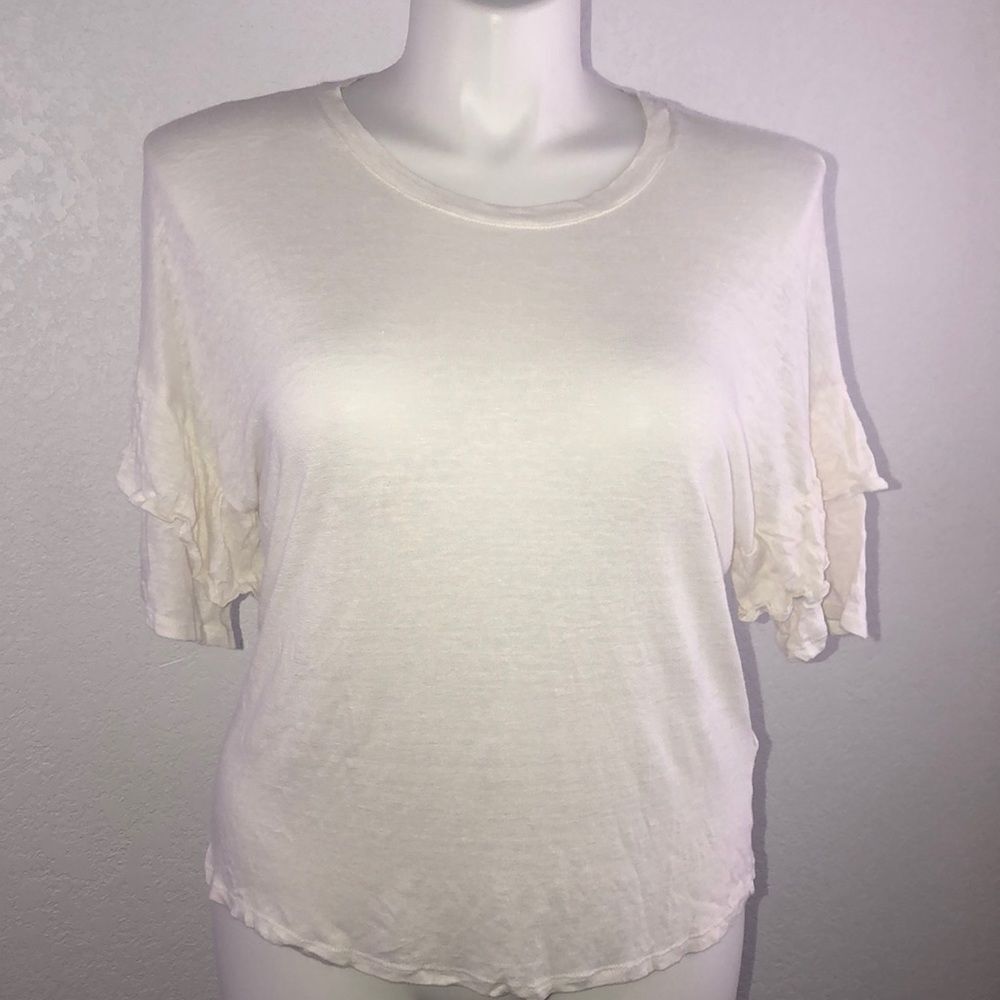 1 State white shirt sleeve top